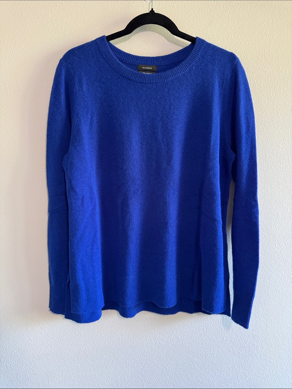 Halogen Women's Cashmere Crewneck Sweater in Cobalt Blue